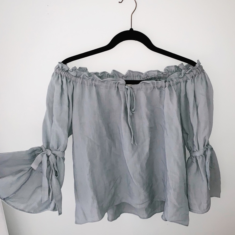 Maeve Light Blue Off the Shoulder